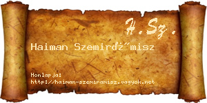 Haiman Szemirámisz névjegykártya